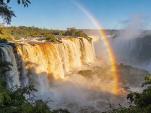 Cataratas do Iguaçu em julho com arco-íris — férias de inverno